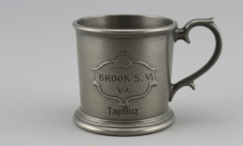 brooks lexington va pewter handeled cup vintage